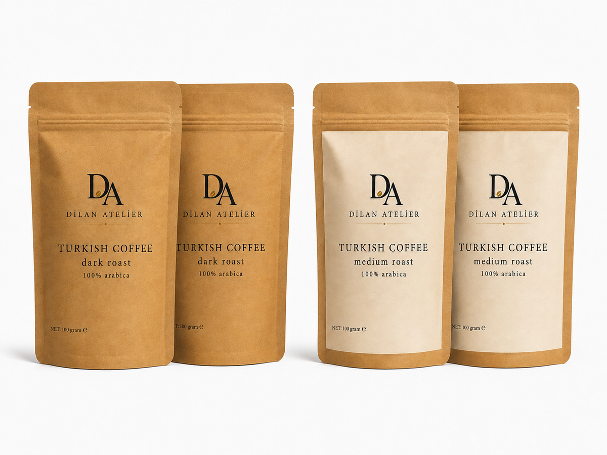 Turkish coffee medium & dark roast set 4 packs %100 Arabica