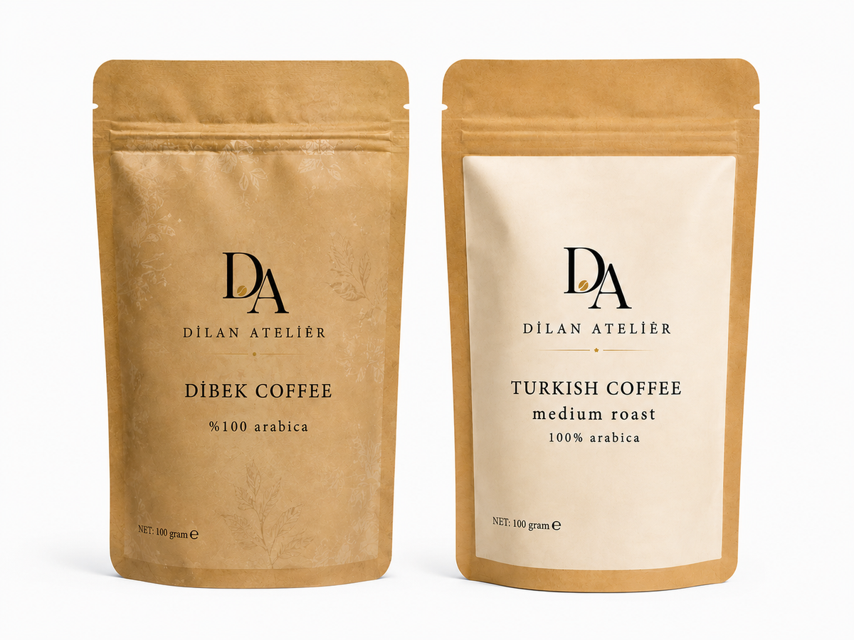 Turkish coffee medium roast & Dibek 2 packs set %100 Arabica